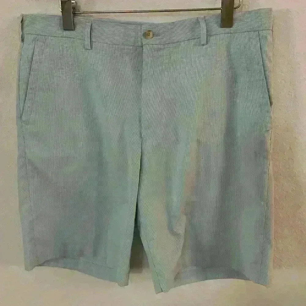 Peter Millar Golf ⛳️ Crown Sport Casual Shorts Size 36 Blue Pinstripe